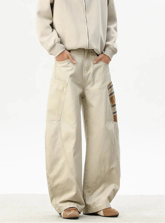 Vintage Washed White High Waist Wide Jeans - Luxuryurbanwear