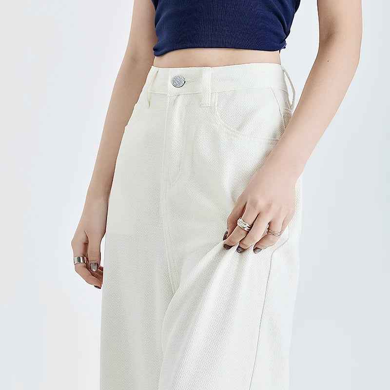 Cozy White Soft White Wide Leg Jeans