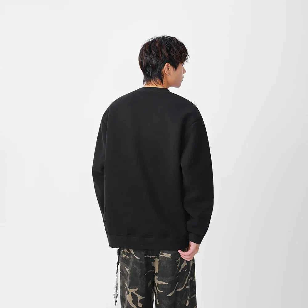Casual Stand Collar Button Detail Sweatshirt