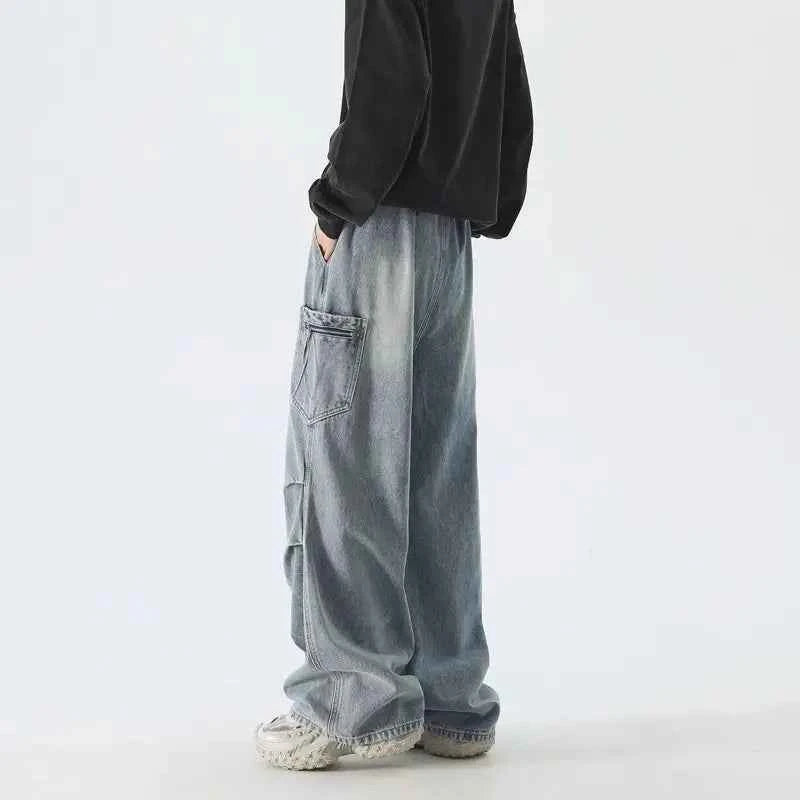 Men's Retro Loose Fit Wide Leg Jeans