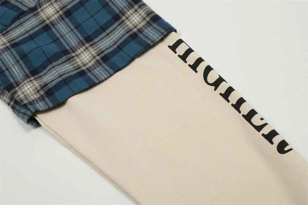 Trendy Plaid Patchwork Loose Lapel Single Shirt