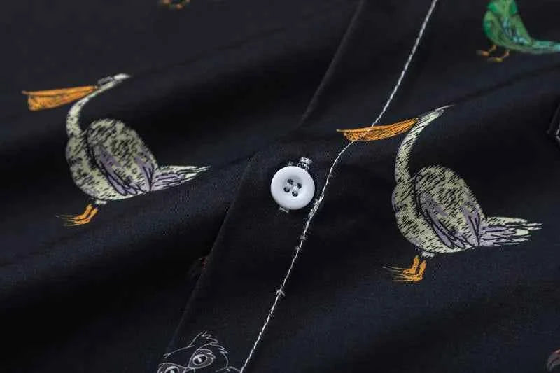 High-Quality Tropical Birds Graphic Short Sleeve Shirt