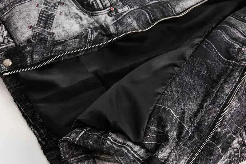 Minimalist Graffiti Printed Loose Hip Hop Jacket