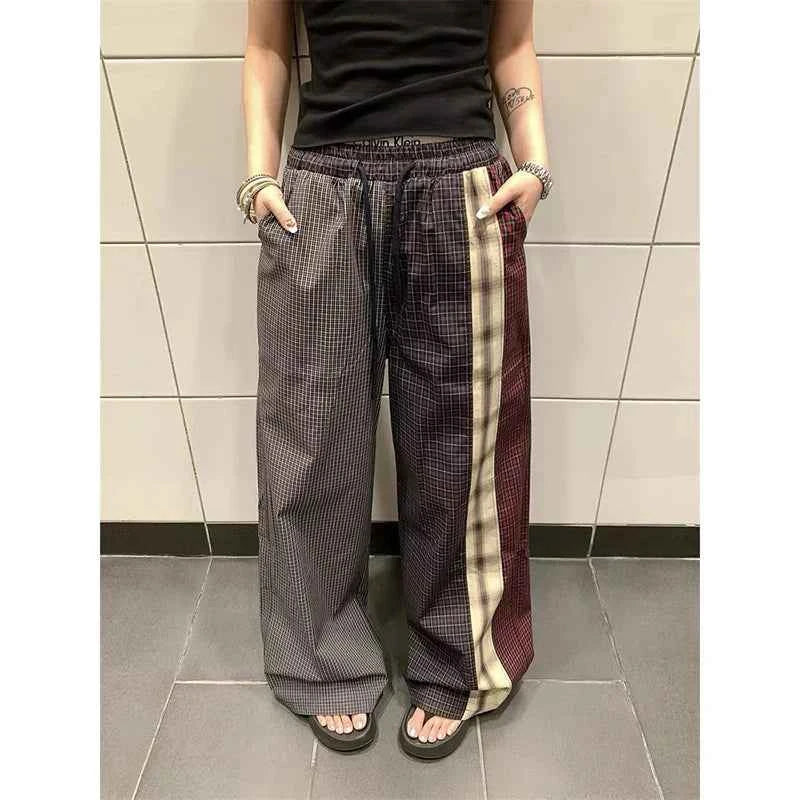 Effortless Y2K Plaid Oversized 2000s Style Sweatpants