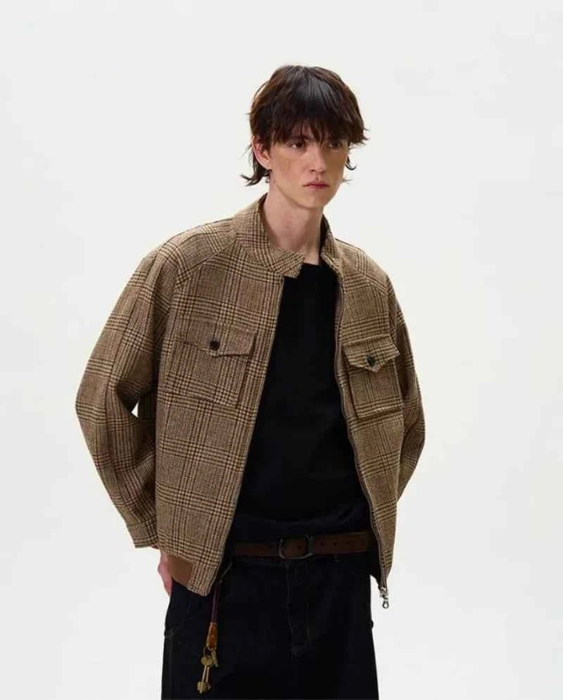 Checkered Brown American High Street Jacket