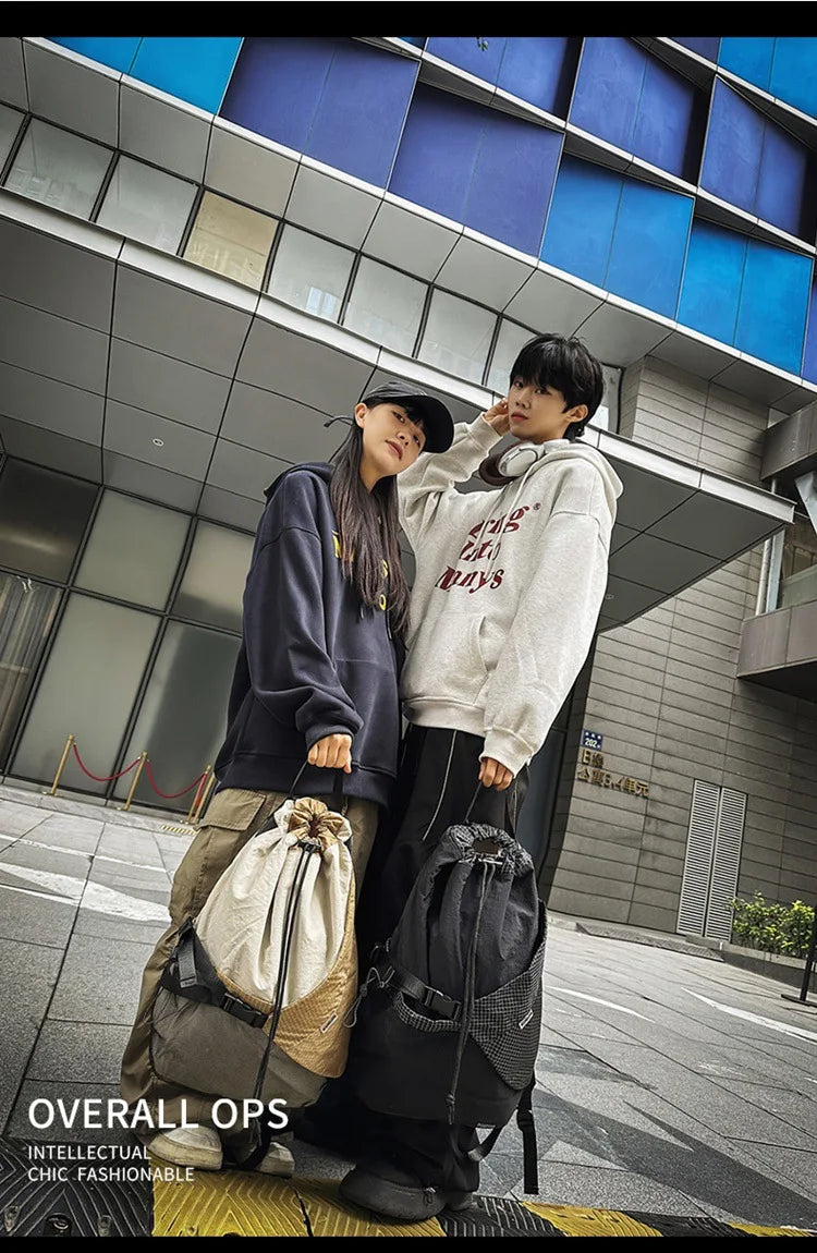 Two Tone Drawstring Backpack