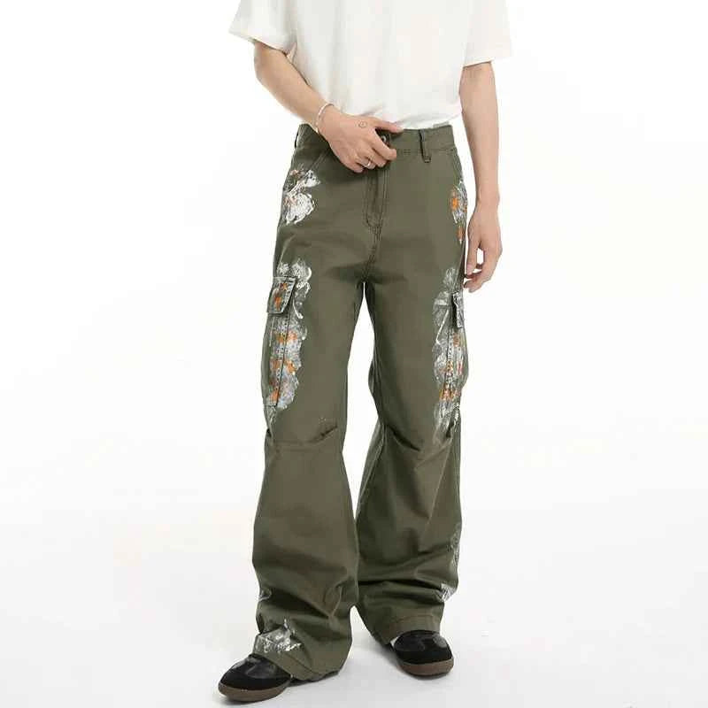 Stylish Retro New Painted Cargo Pants