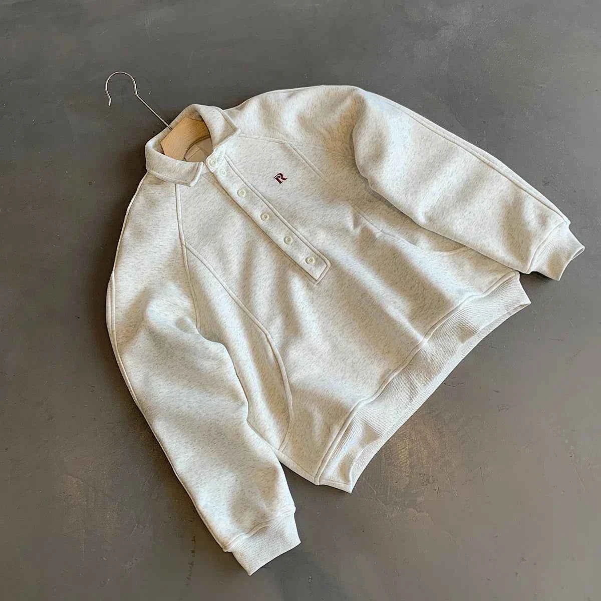 Retro Embroidered Turn Down Collar Sweatshirt