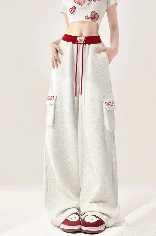 Vintage Embroidered Baggy Cargo Sweatpants - Luxuryurbanwear