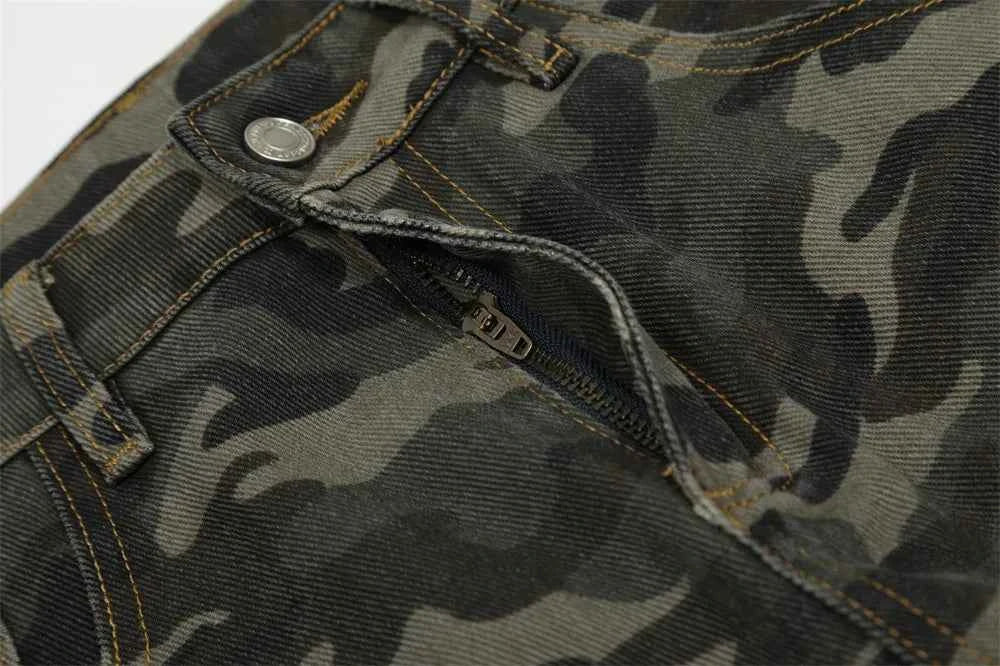 Trendy Retro Camouflage Loose Wide Leg Pants