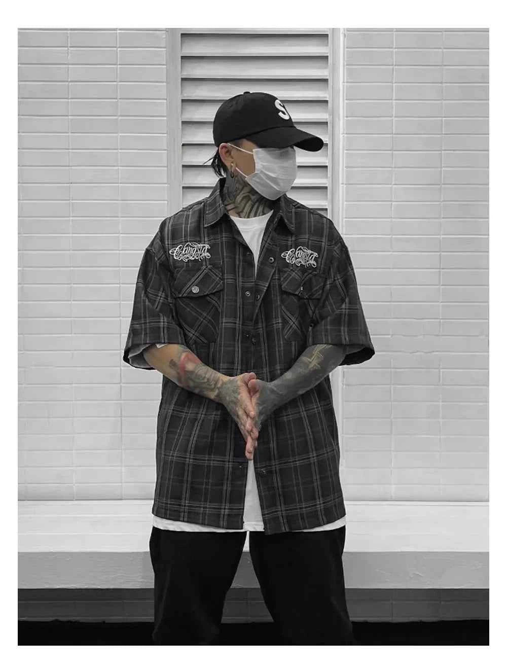 Plush Chicano Safari Plaid Short Sleeve Shirt
