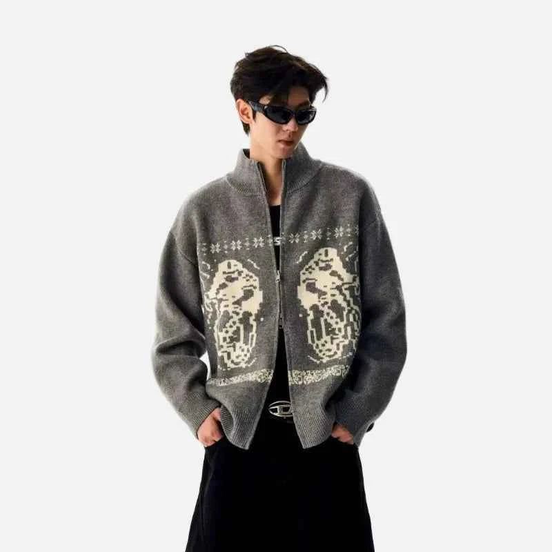 Y2K Versatile Retro High Street Zipper Cardigan