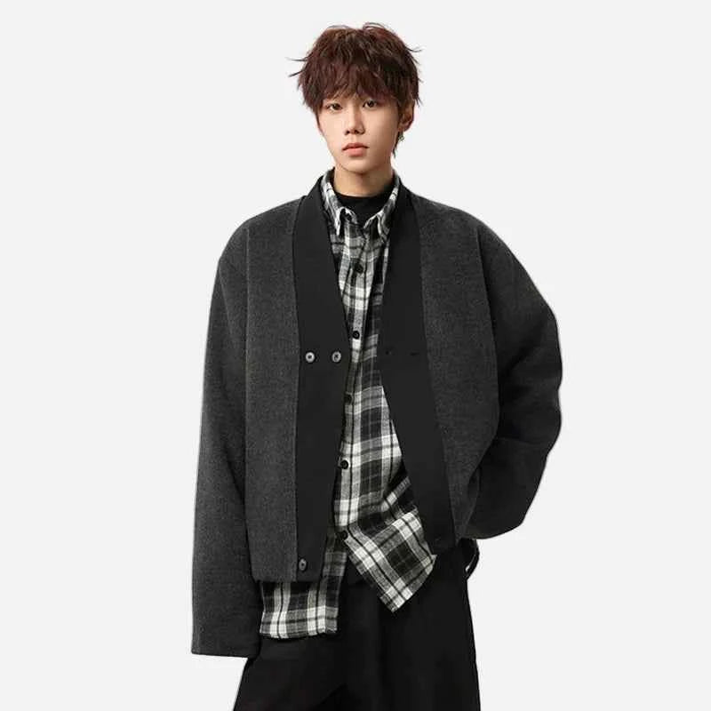 Versatile Double Faced V-Neck Woolen Cardigan