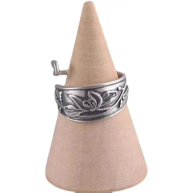 Elegant Lotus Flower Peacock Open Ring