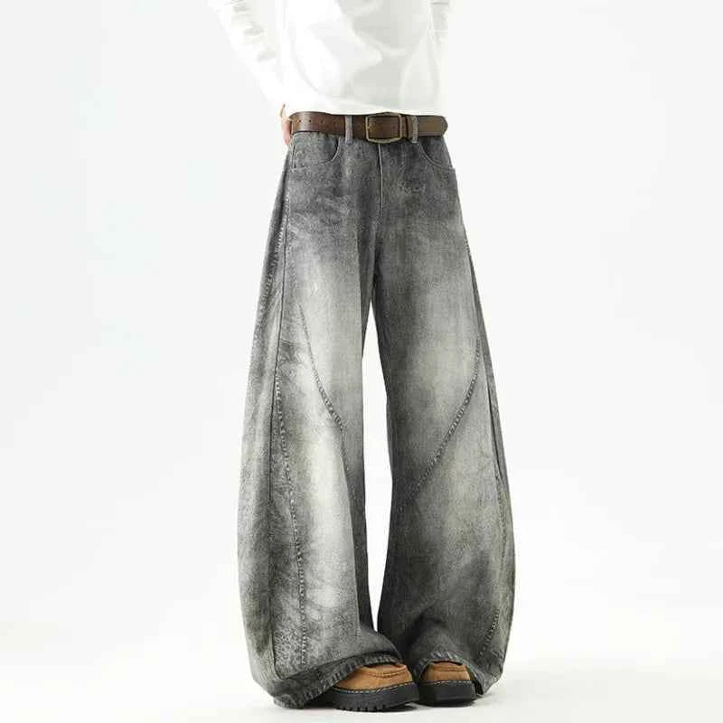 Durable American 3D Print Wide-Leg Jeans