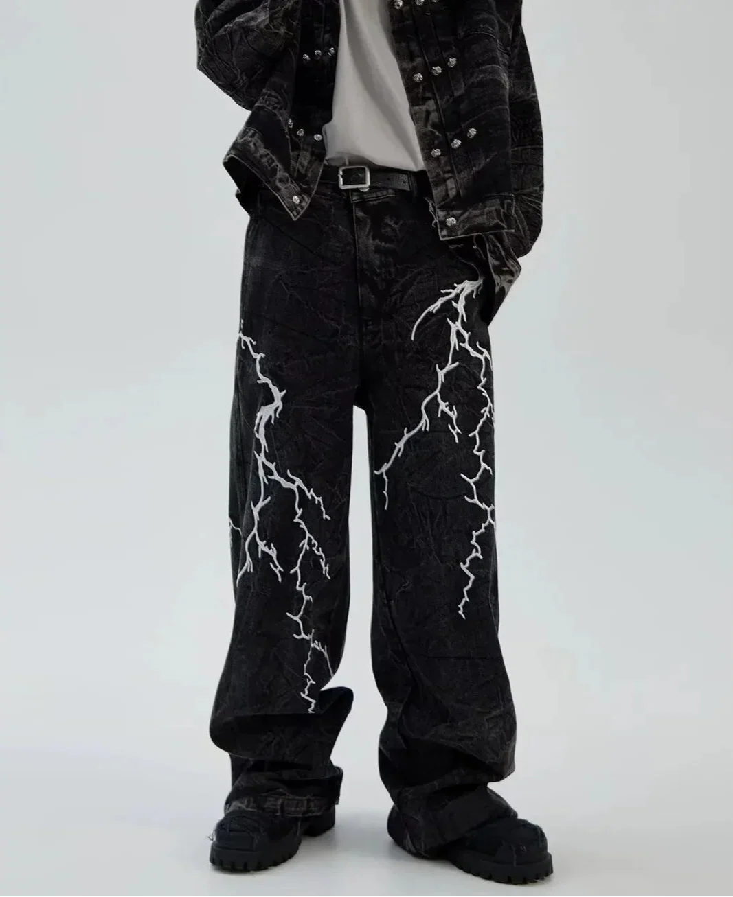 American Washed Flare Lightning Jeans - Luxuryurbanwear