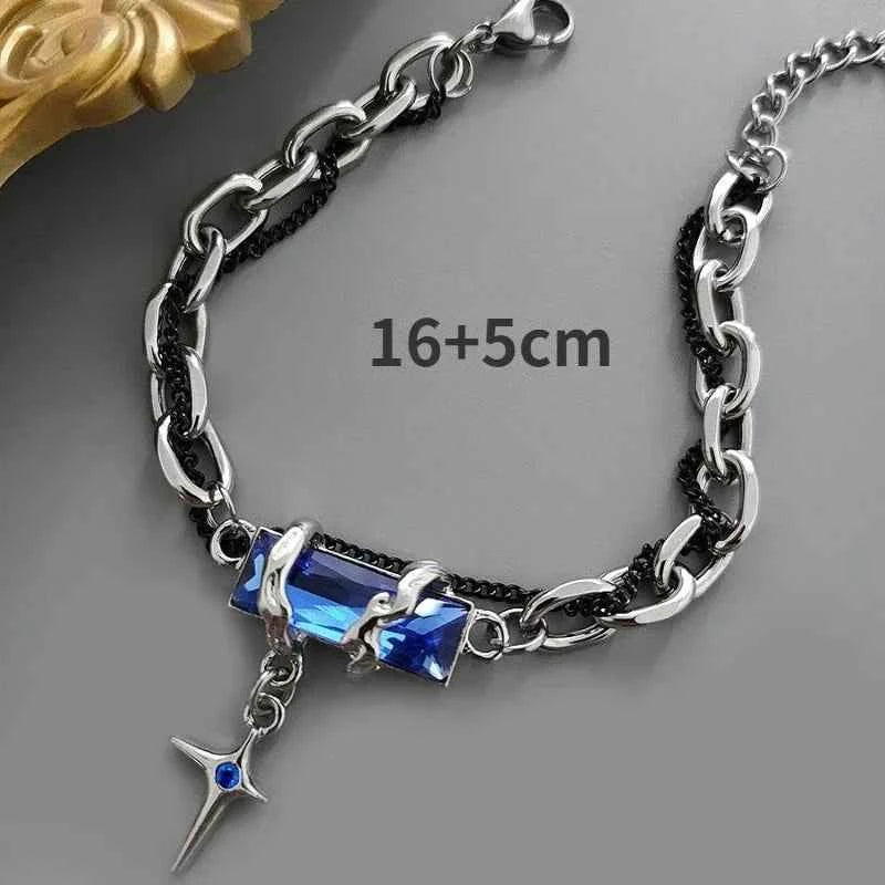 Black Zircon Star Titanium Bracelet