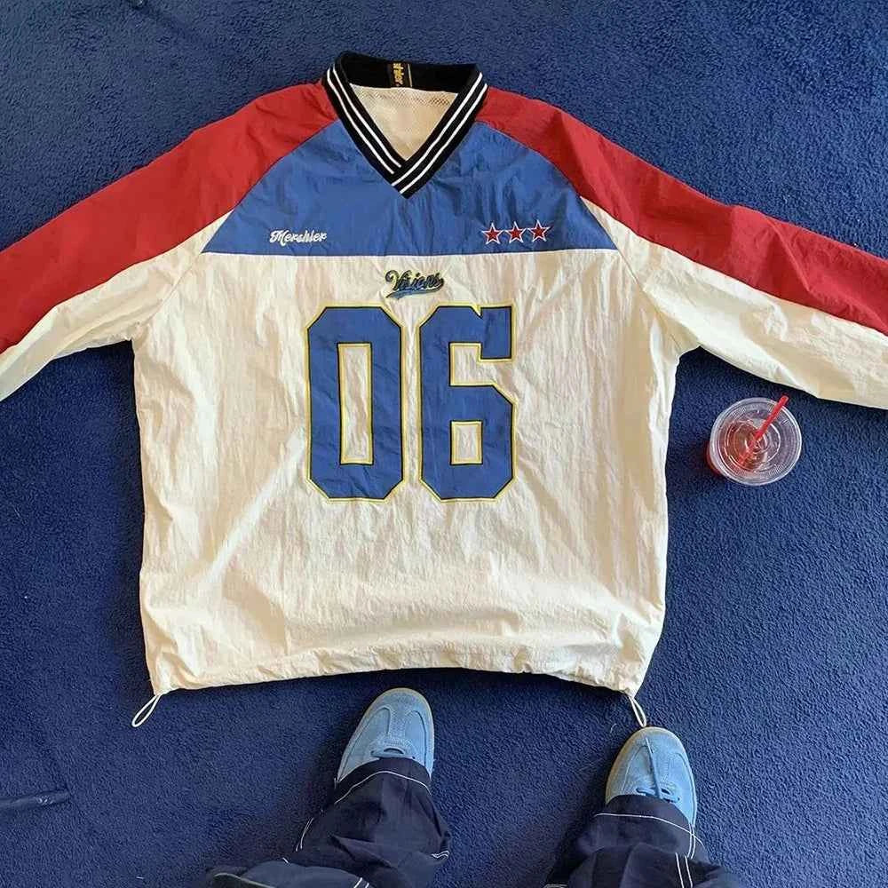 Embroidery American Style Letter Varsity Sweatshirt