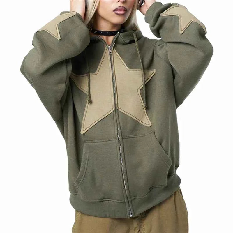 Star Print Gothic Aesthetic Long Sweatshirt