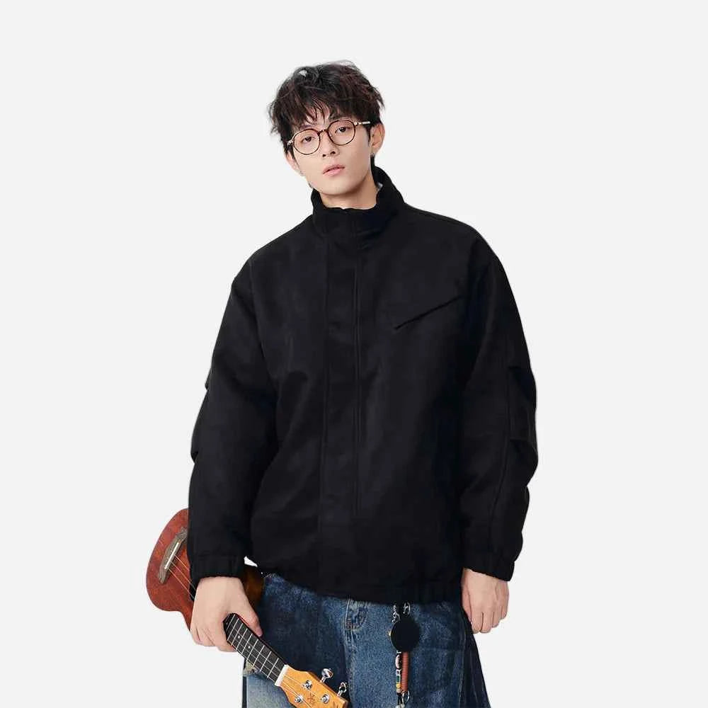 Flattering Textured Casual Button-Up Jacket