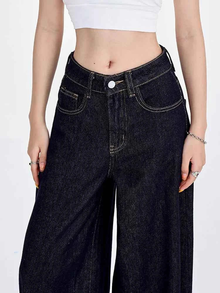 Premium Streetwear High Waist Wide Leg Jeans