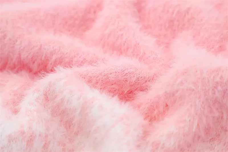 Fashionable Sky Ombre Gradient Fuzzy Sweater