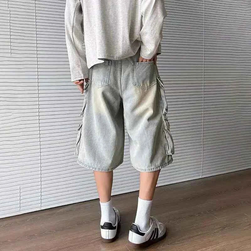 Insulated Stylish Gradient Washed Denim Jorts