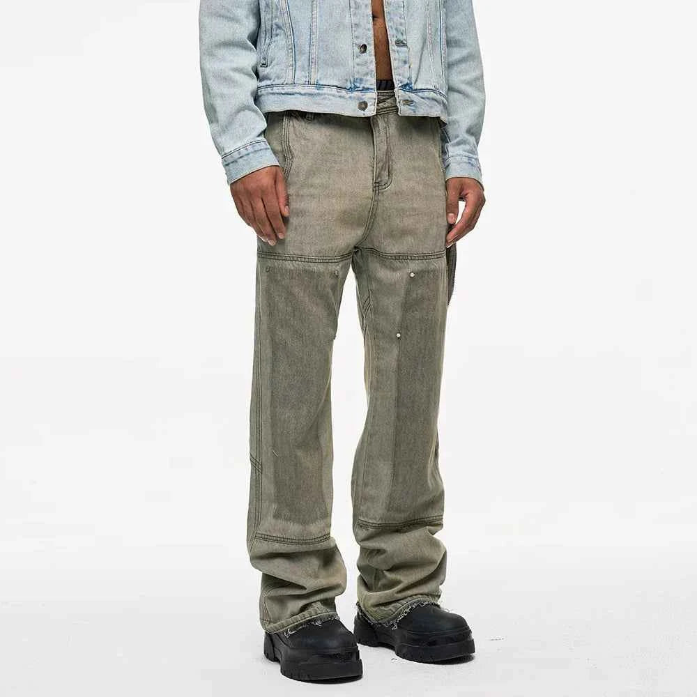 Distressed Vintage Ink Splash Baggy Jeans