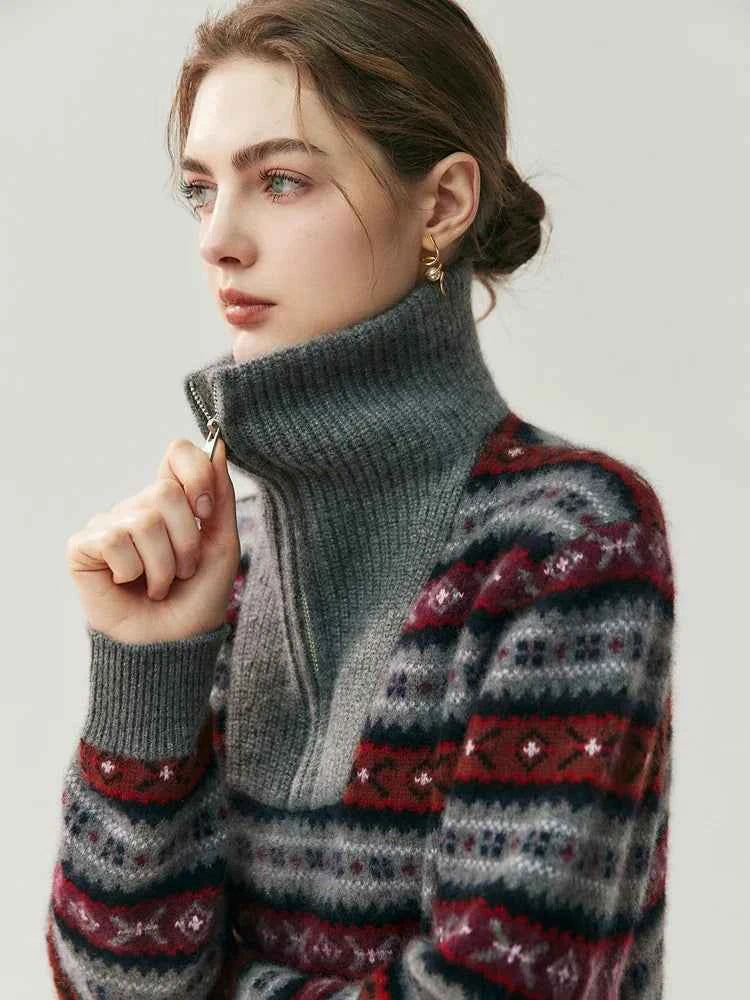 Cozy Vintage Half Zipper Casual knitwear Sweater