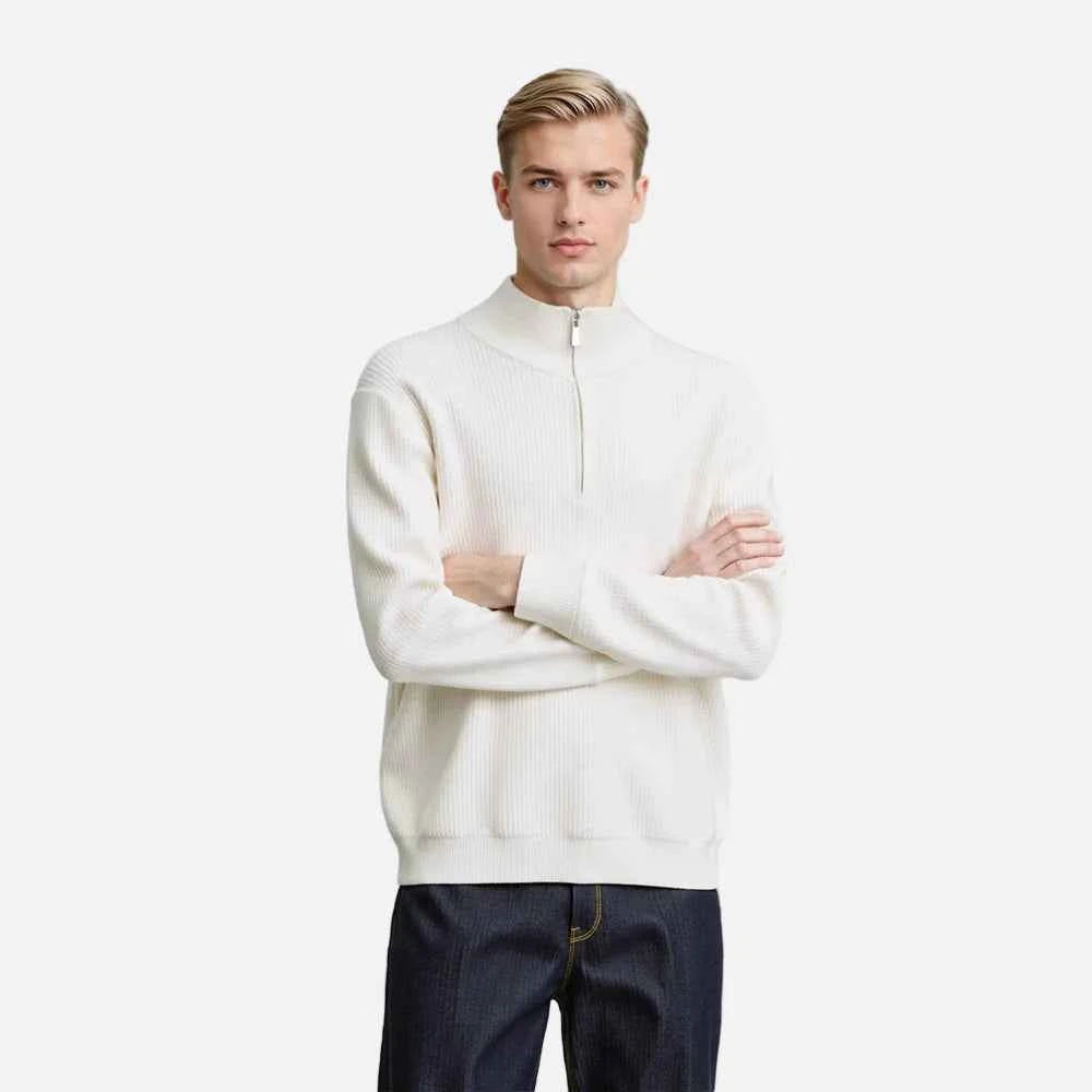 Cozy Knitted Zipper Long Sleeve Sweater