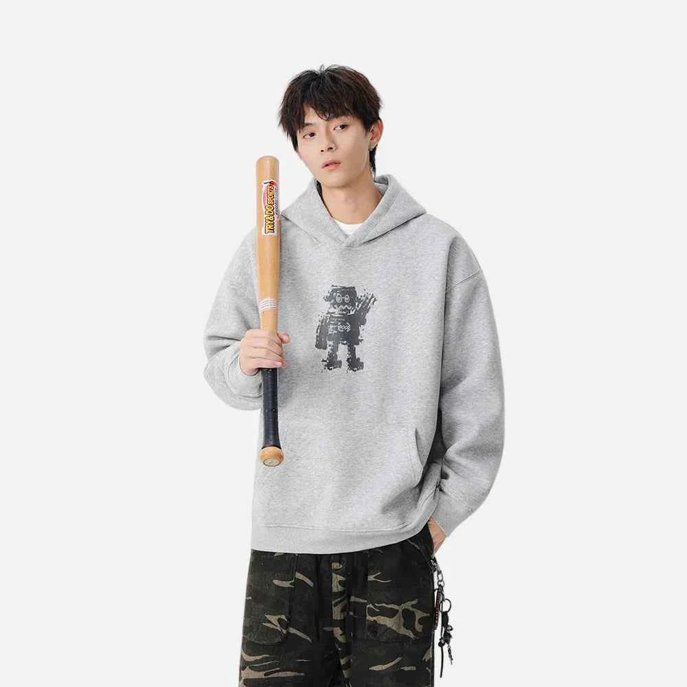 Long-lasting Robot Print Casual Hoodie
