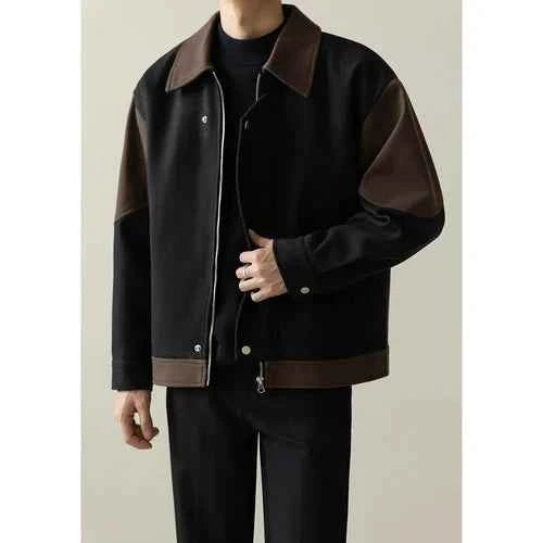 Casual Loose Vintage Patchwork Korean Style Jacket