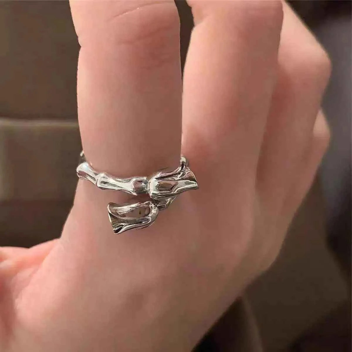 Adjustable Retro Rose Bud Cool Open Ring