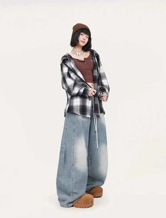 Blue Jazz Frayed Denim Long Jeans