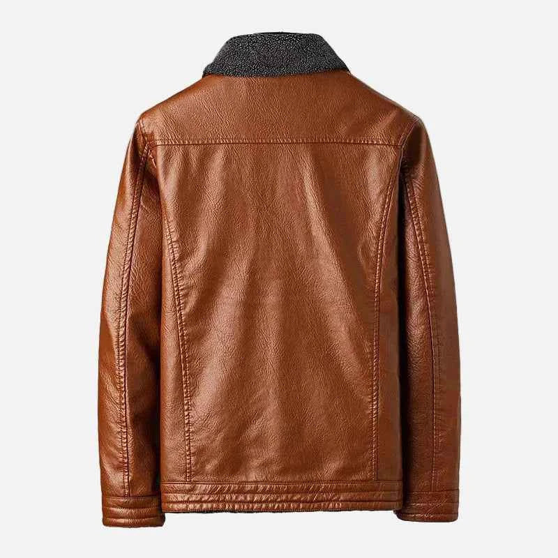 Luxury French Faux Fur Leather Jacket