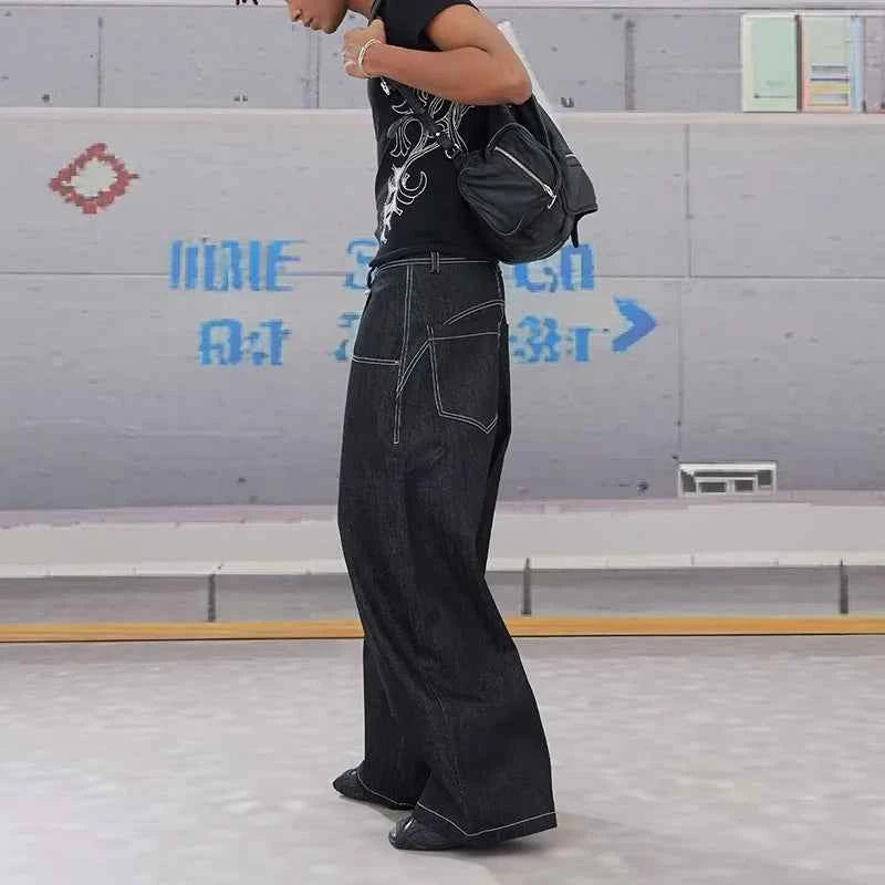 Lightweight High Waisted Wide Leg Denim Jeans