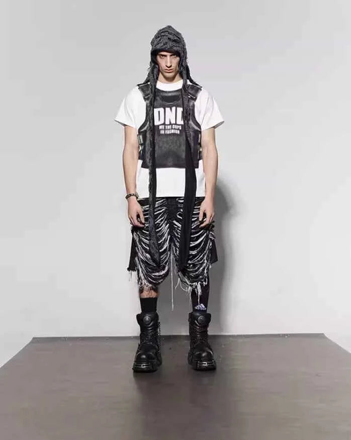 Streetwear Y2K Vintage High Waist Black Denim Jorts