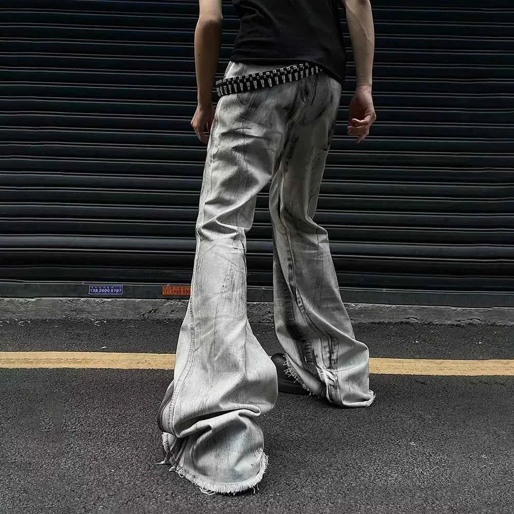 Colorful Gradient Flared Denim Jeans