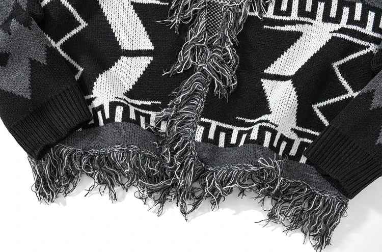 Gothic Ripped Grunge Japanese Style Knit Cardigan