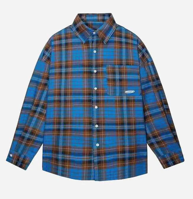 Flattering Plaid Oversized Long Sleeve Shirt