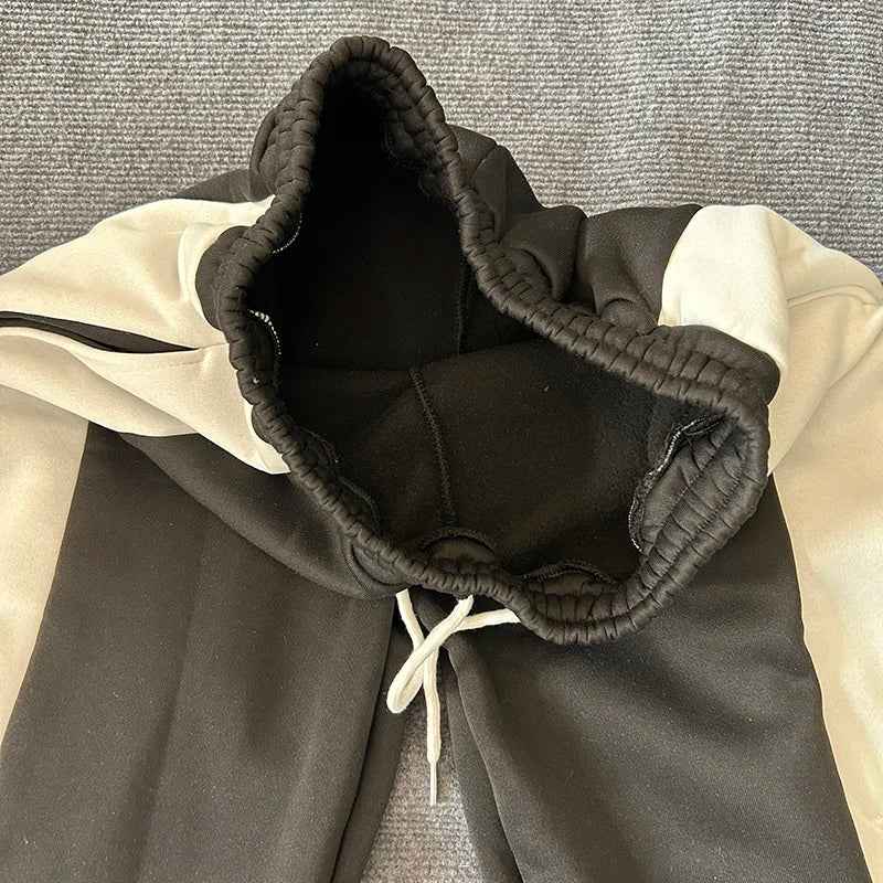 Star Patch Color Block Wide Leg Sweatpants