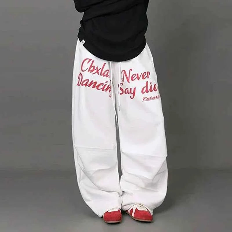 Streetwear American Style Letter Print Sweatpants