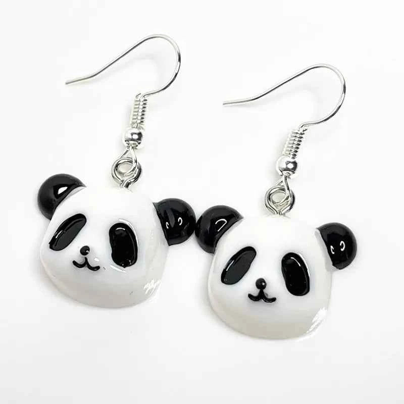 Cute Kawaii Panda Head Resin Earring