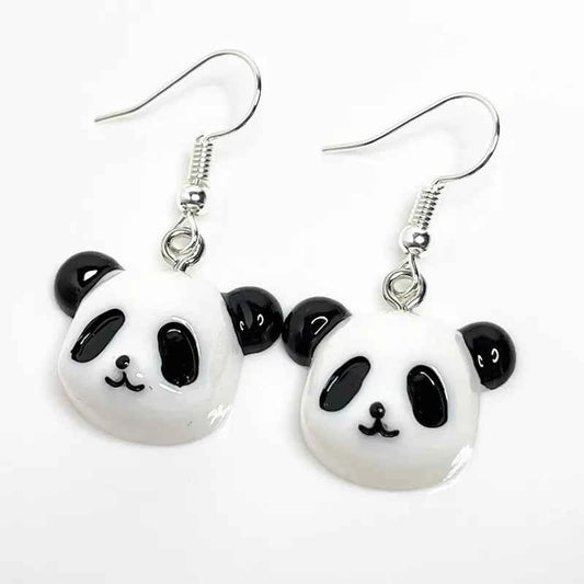 Cute Kawaii Panda Head Resin Earring