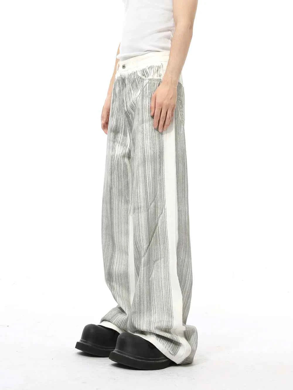 High Street Retro Design Dirty Straight Jeans