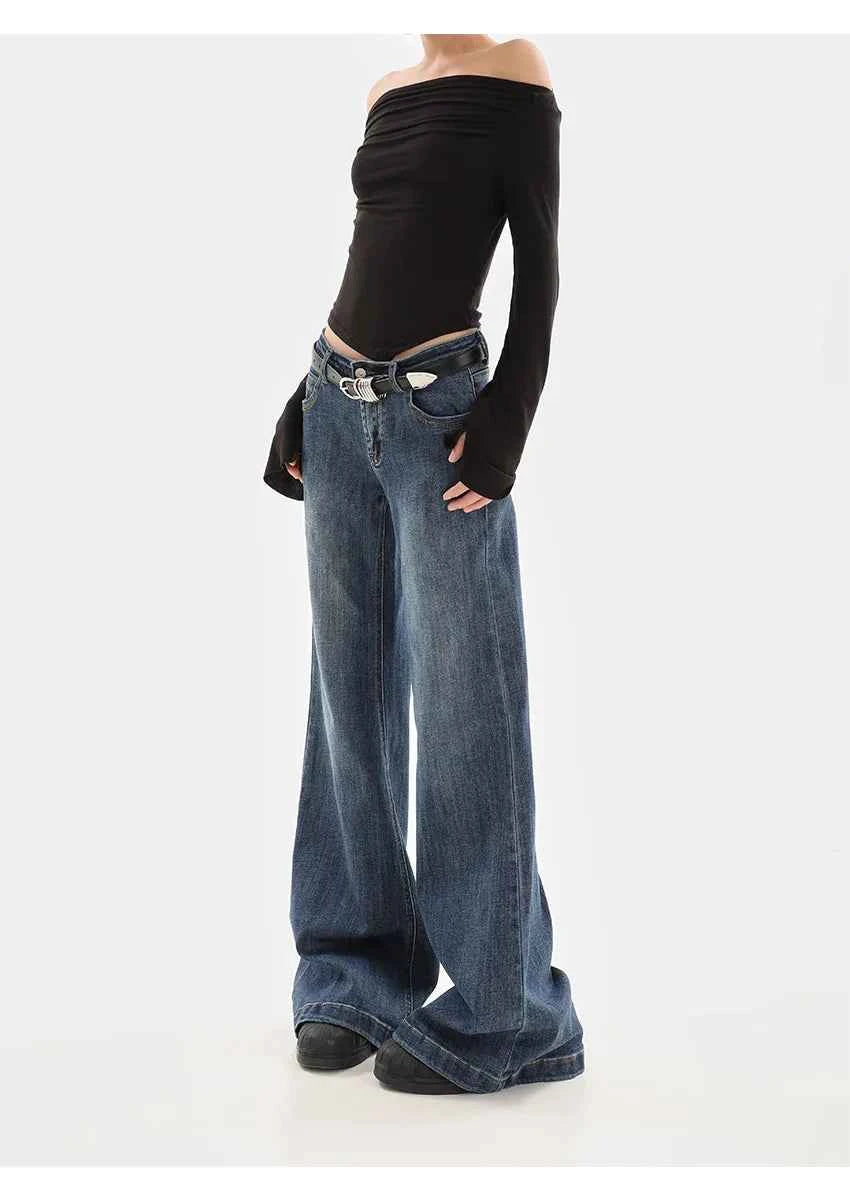 Minimal Look Vintage Slim Flare Denim Jeans