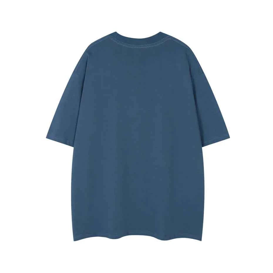 Cute Cat Print Hip Hop Oversized Short Sleeve T-Shirt