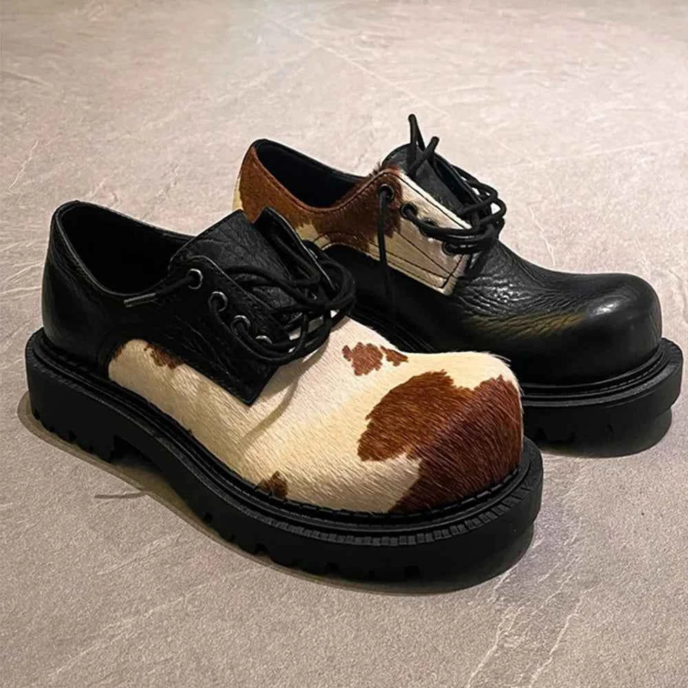 Retro Vintage Lace-Up Derby Shoes