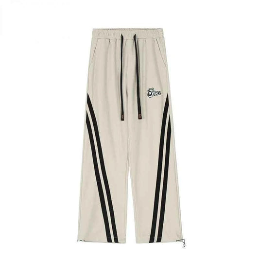 Streetwear Oversize Striped Jogging Sweatpants - Women’s Straight-Leg Baggy Tracksuit Bottoms