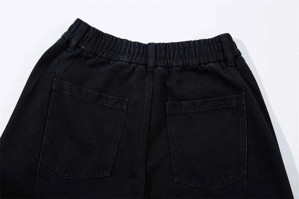 Faded Black Scimitar High Street Wide Leg Jeans